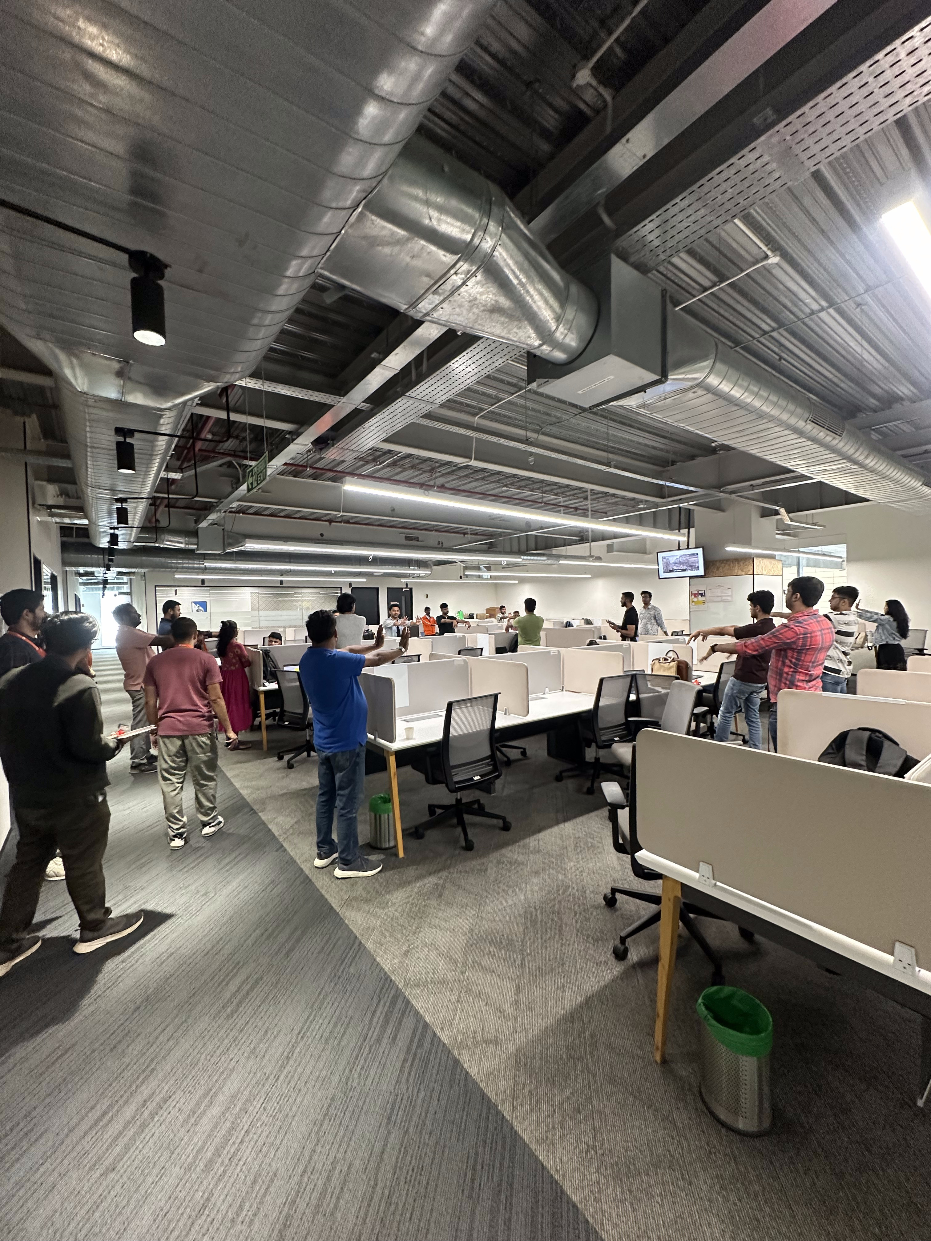 Corporate mobility session in a modern office